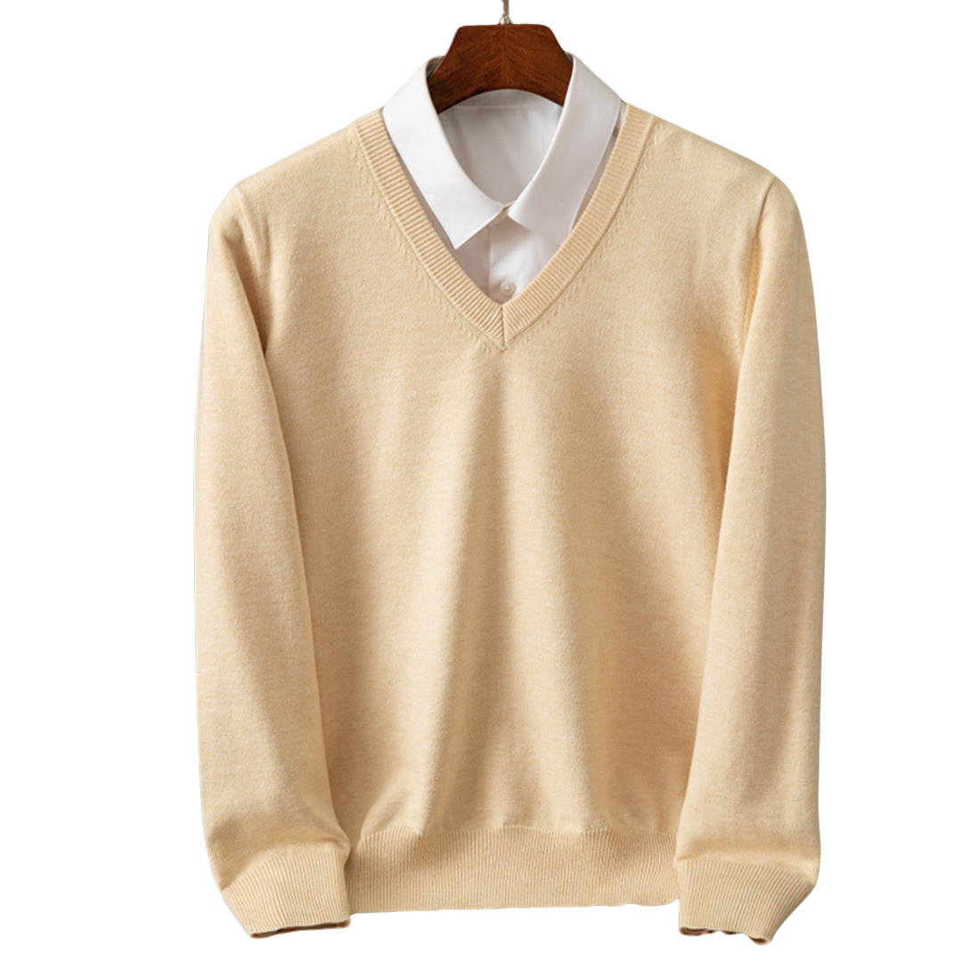 Elias - Elegant cashmere sweater with V-neck