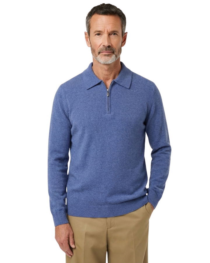 Larry - Elegant cashmere polo sweater