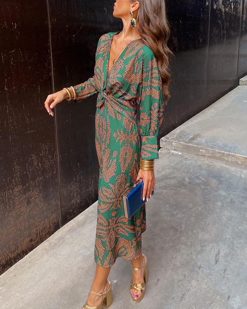 Coraline - Bold Botanical Wrap Dress