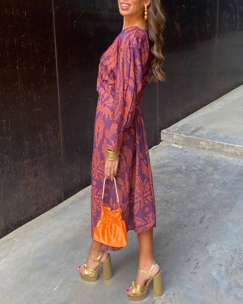 Coraline - Bold Botanical Wrap Dress