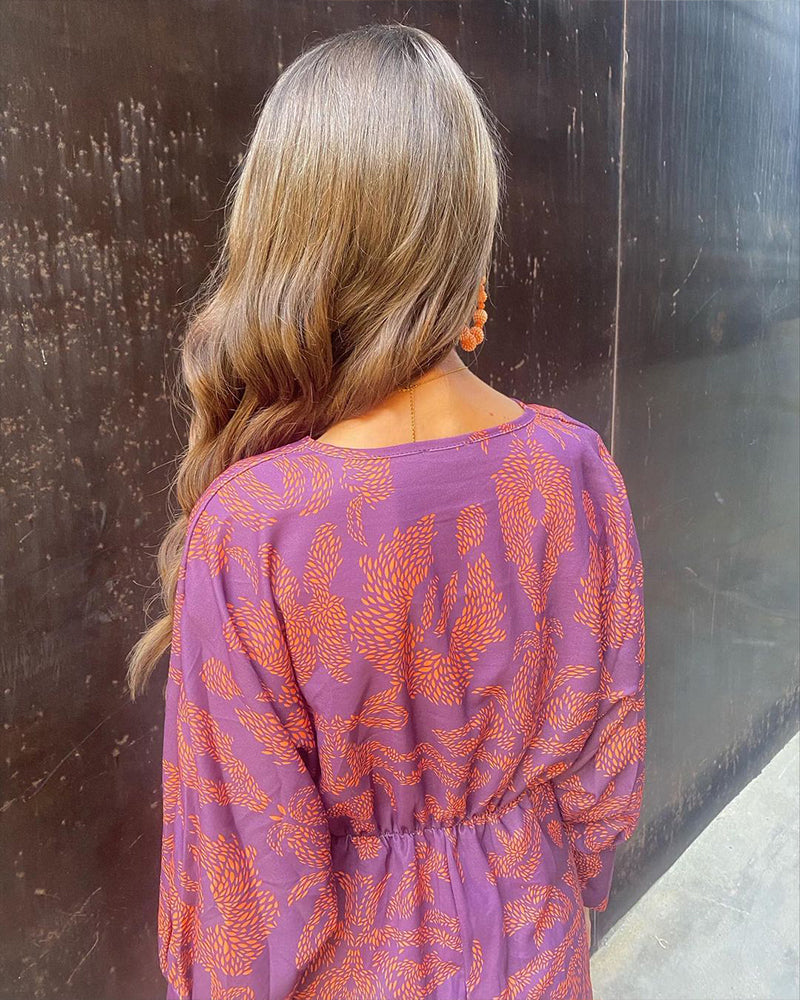 Coraline - Bold Botanical Wrap Dress