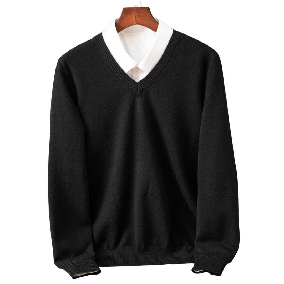Elias - Elegant cashmere sweater with V-neck