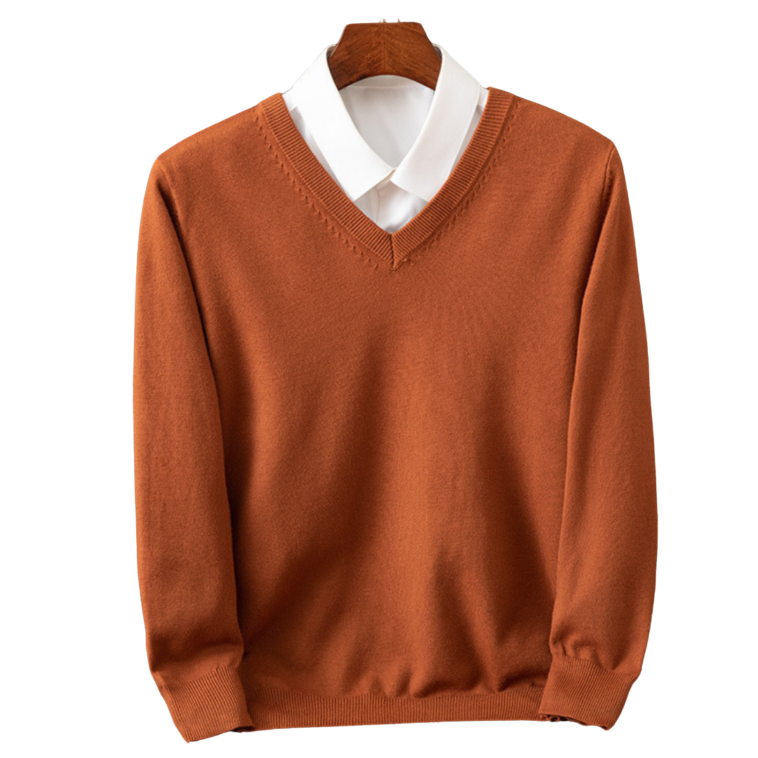 Elias - Elegant cashmere sweater with V-neck