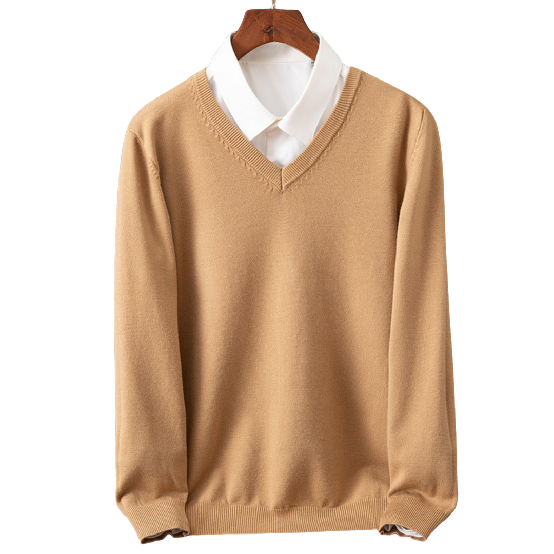 Elias - Elegant cashmere sweater with V-neck