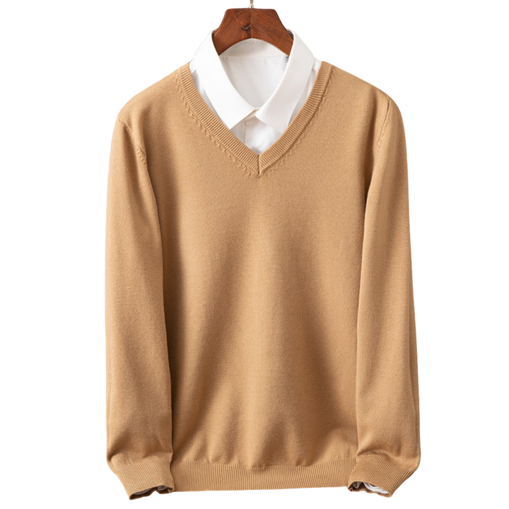 Elias - Elegant cashmere sweater with V-neck