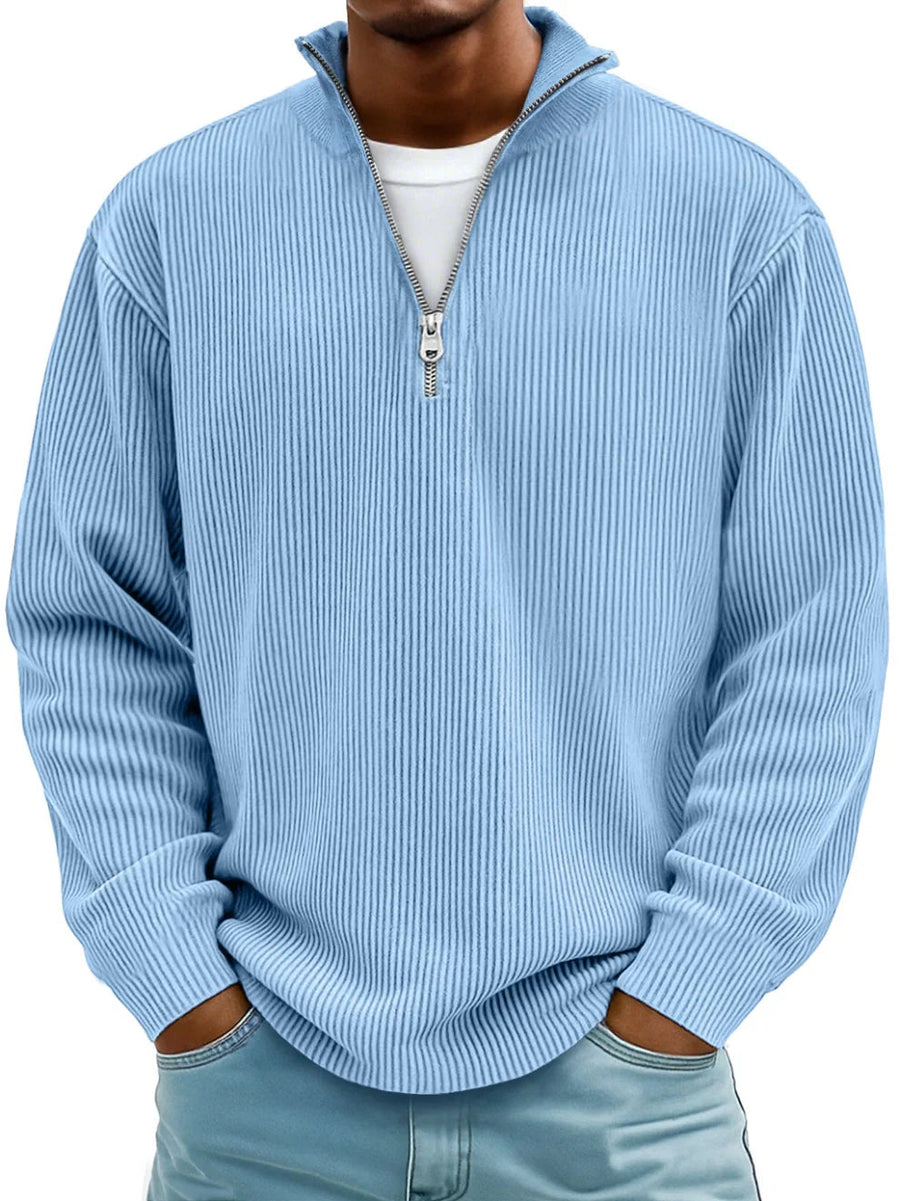 LAURENT MONACO | TRENDY PULLOVER WITH MEDIUM ZIP FOR MEN