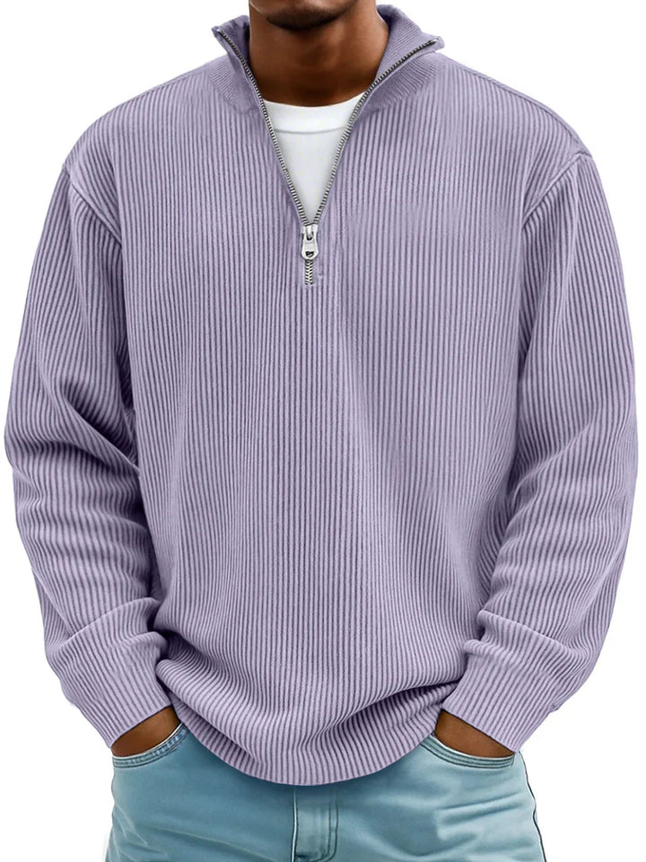 LAURENT MONACO | TRENDY PULLOVER WITH MEDIUM ZIP FOR MEN