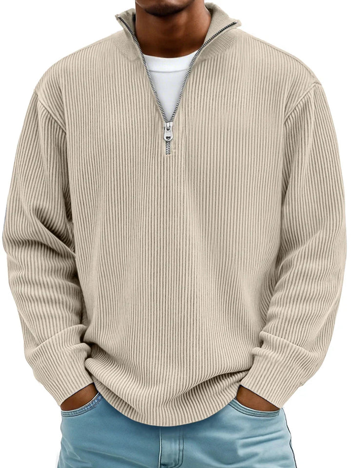 LAURENT MONACO | TRENDY PULLOVER WITH MEDIUM ZIP FOR MEN