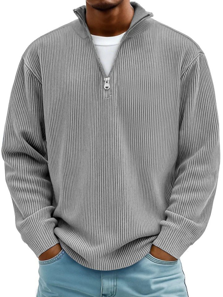 LAURENT MONACO | TRENDY PULLOVER WITH MEDIUM ZIP FOR MEN