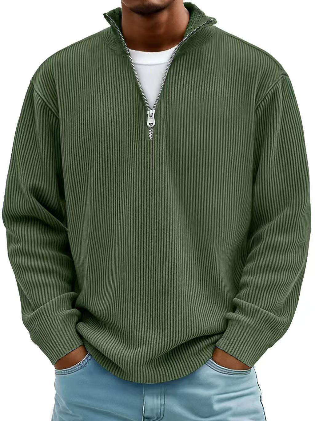 LAURENT MONACO | TRENDY PULLOVER WITH MEDIUM ZIP FOR MEN