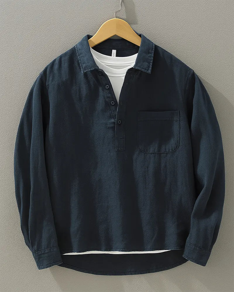 LAURENT MONACO | BUTTONED HALF-PLACKET SHIRT FOR MEN