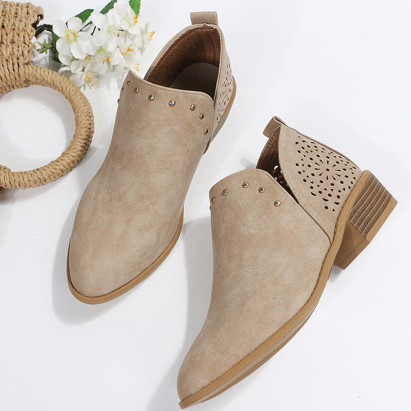 Caitlin | Low Cut Perforated Ankle Boot