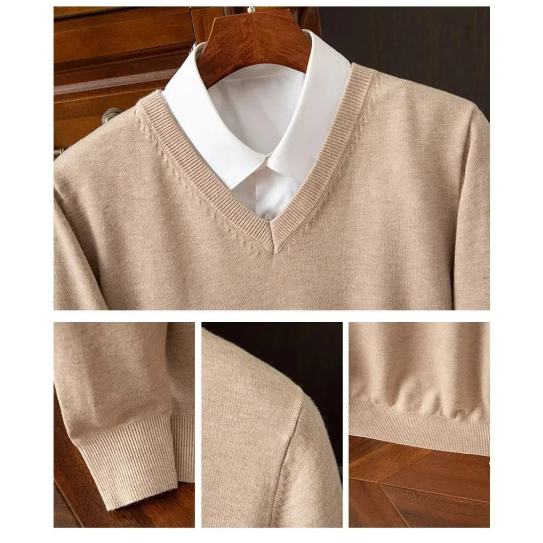 Elias - Elegant cashmere sweater with V-neck