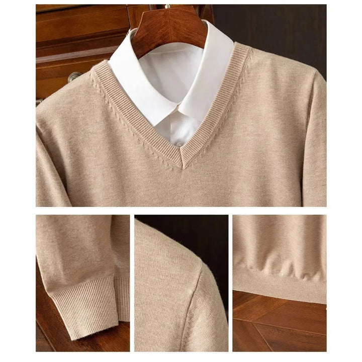 Elias - Elegant cashmere sweater with V-neck