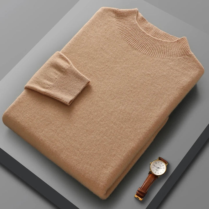 Harry - Mid-length cashmere sweater with high collar