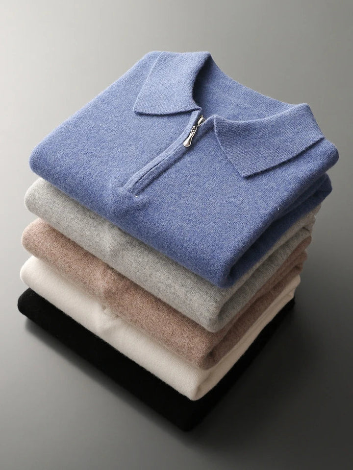 Larry - Elegant cashmere polo sweater