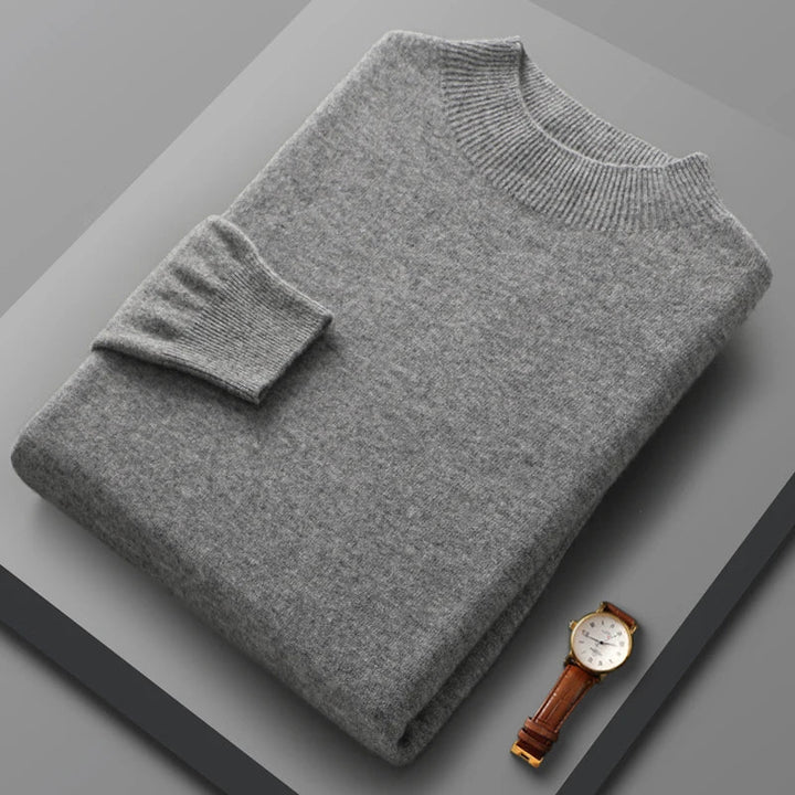Harry - Mid-length cashmere sweater with high collar