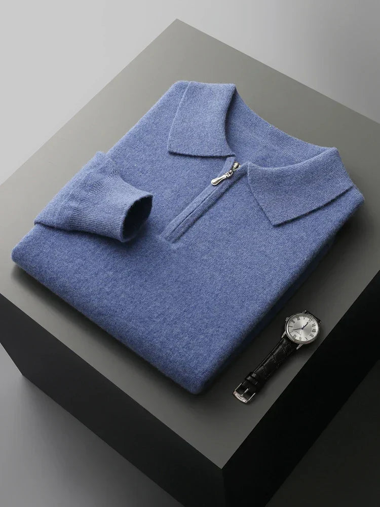 Larry - Elegant cashmere polo sweater