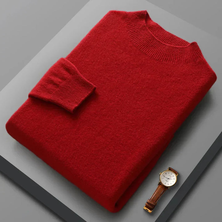 Harry - Mid-length cashmere sweater with high collar