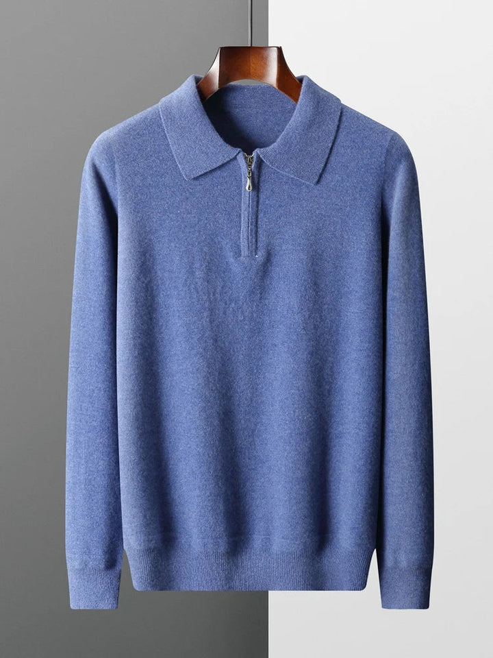 Larry - Elegant cashmere polo sweater