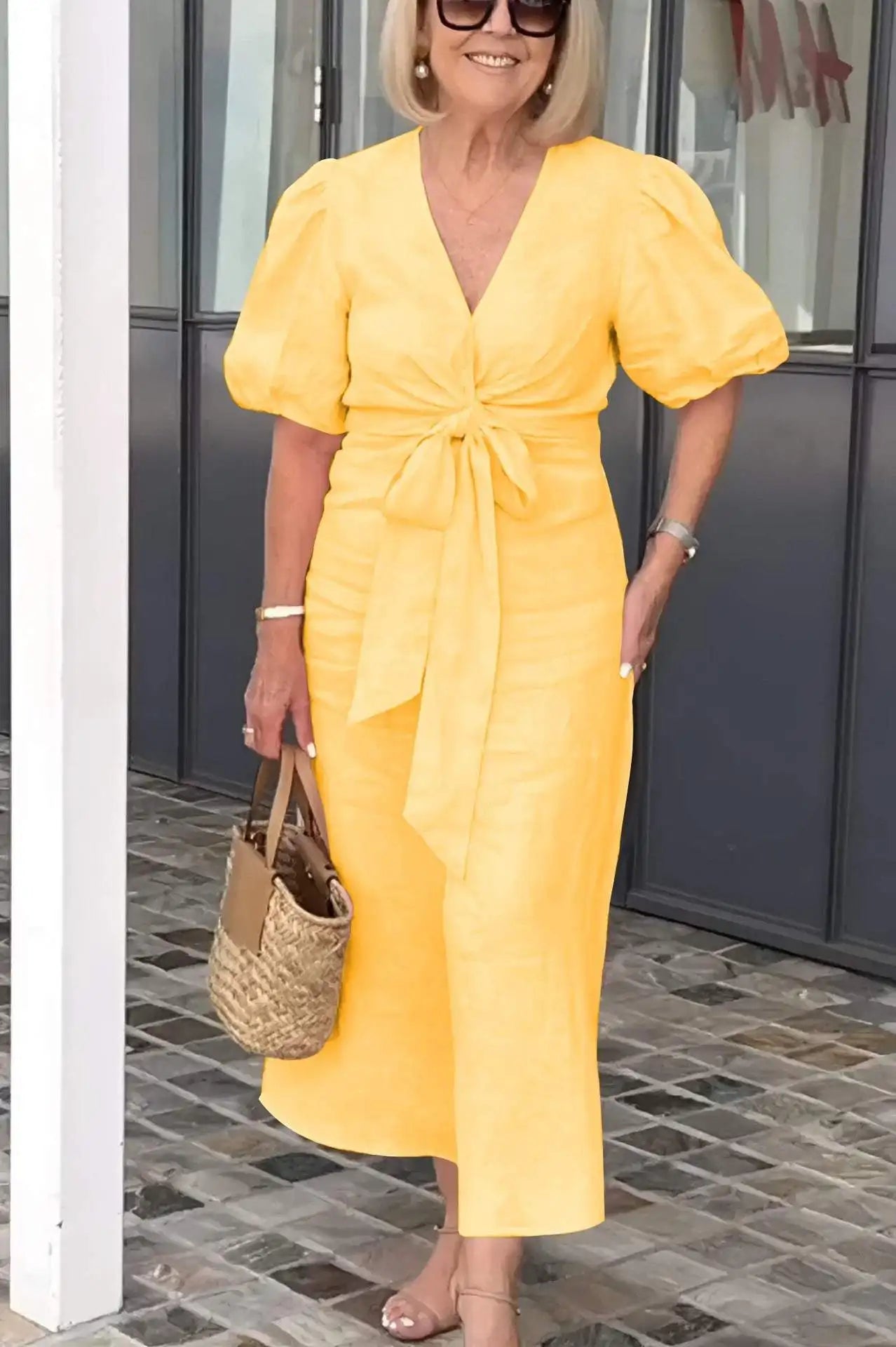 Natasha - Elegant V-Neck Dress
