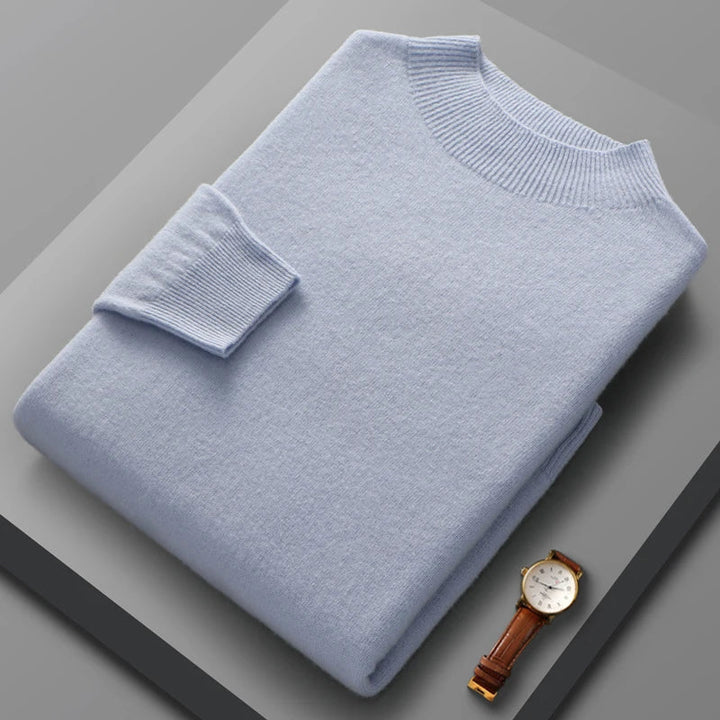 Harry - Mid-length cashmere sweater with high collar