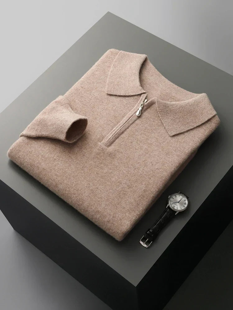 Larry - Elegant cashmere polo sweater