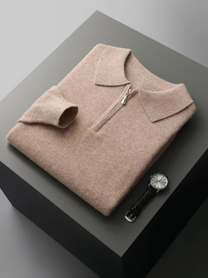 Larry - Elegant cashmere polo sweater