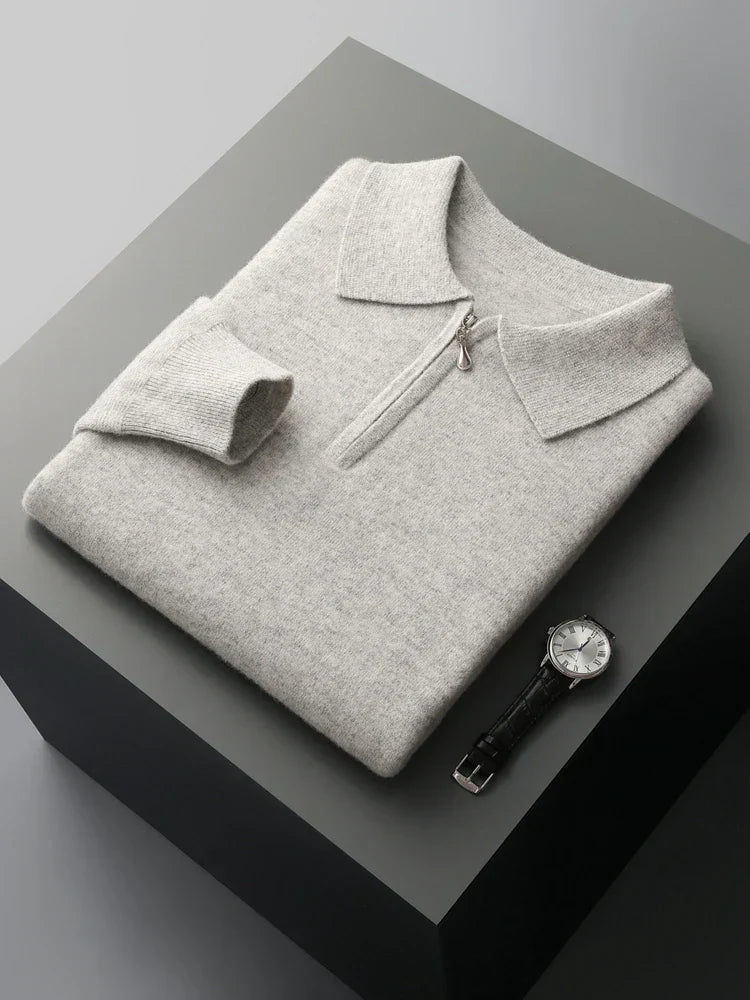 Larry - Elegant cashmere polo sweater