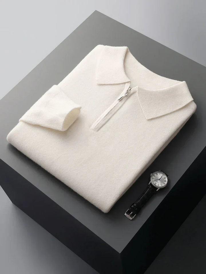 Larry - Elegant cashmere polo sweater
