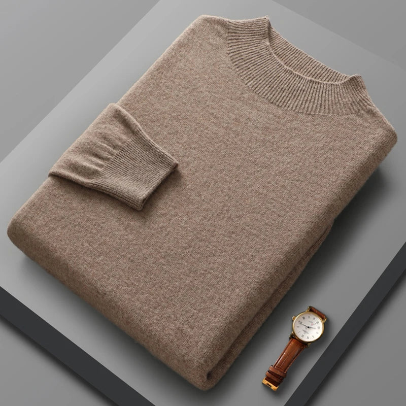Harry - Mid-length cashmere sweater with high collar