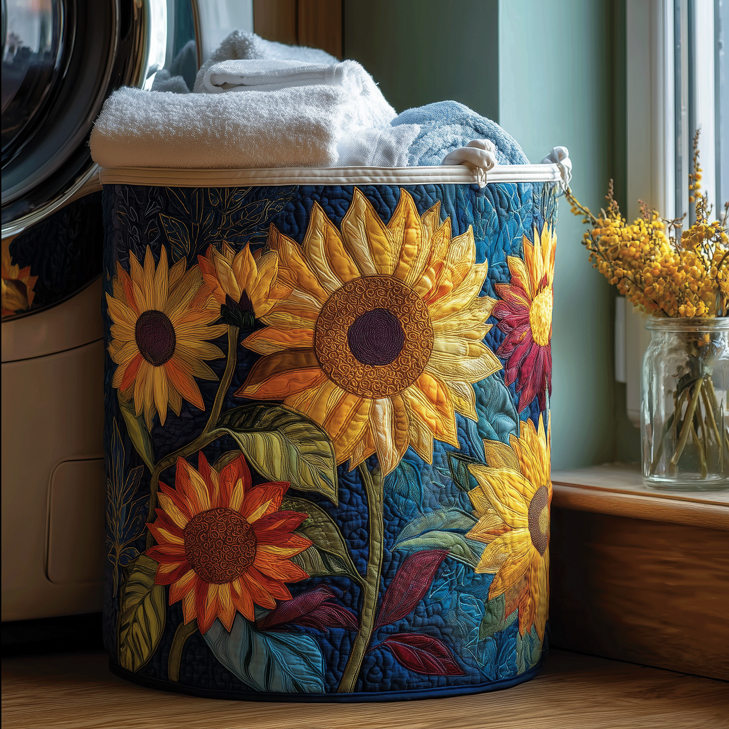 SUNNY | SUNSHINE FLORAL LAUNDRY BASKET