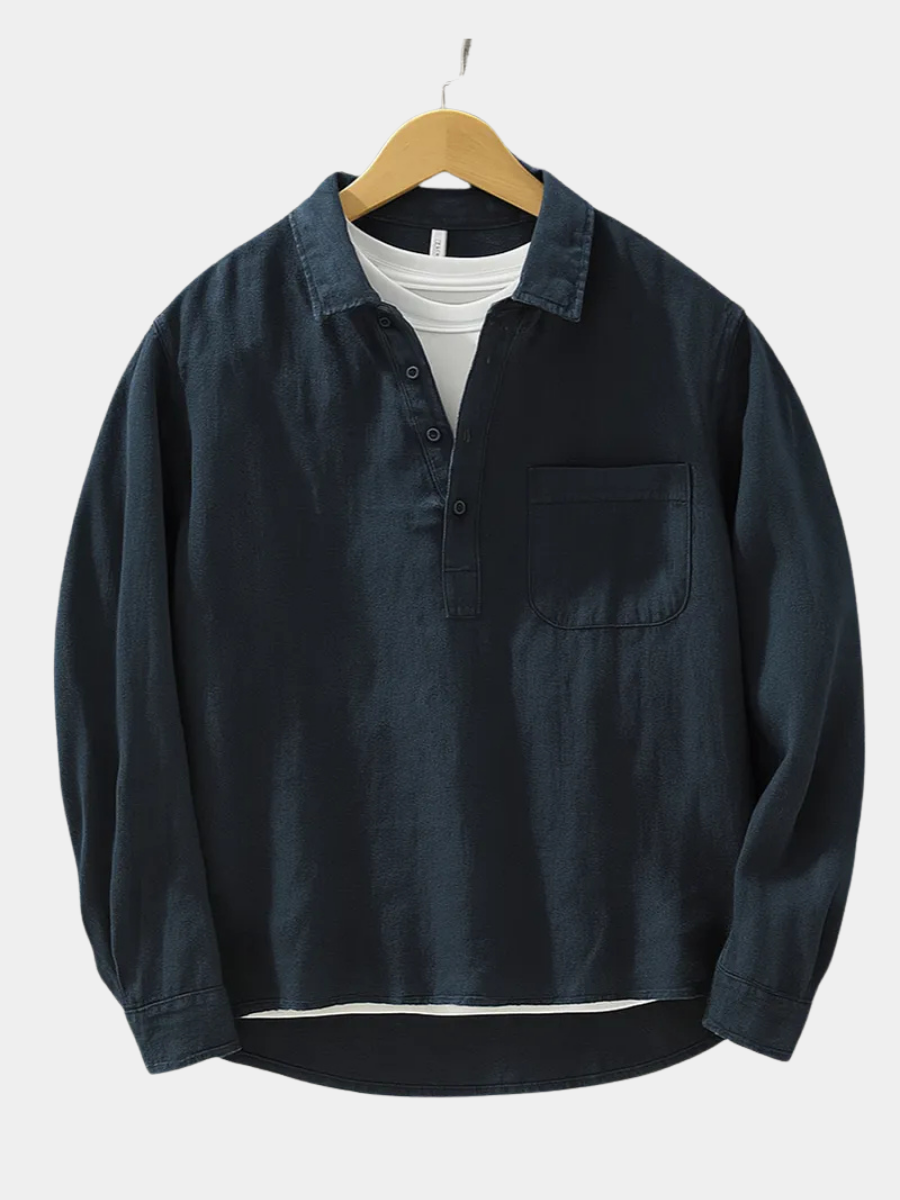 LAURENT MONACO | BUTTONED HALF-PLACKET SHIRT FOR MEN