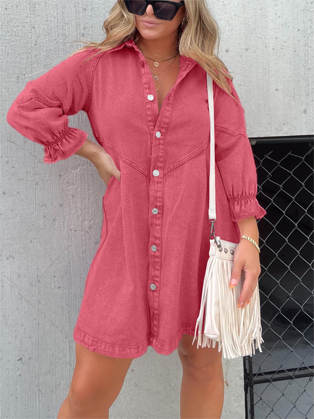 Elowyn - Casual Denim Dress