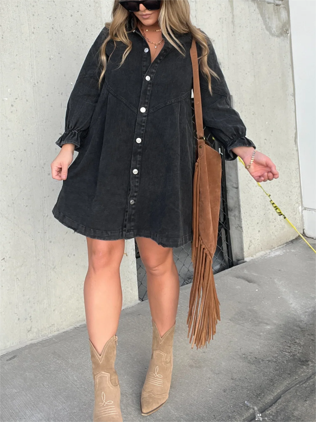 Elowyn - Casual Denim Dress