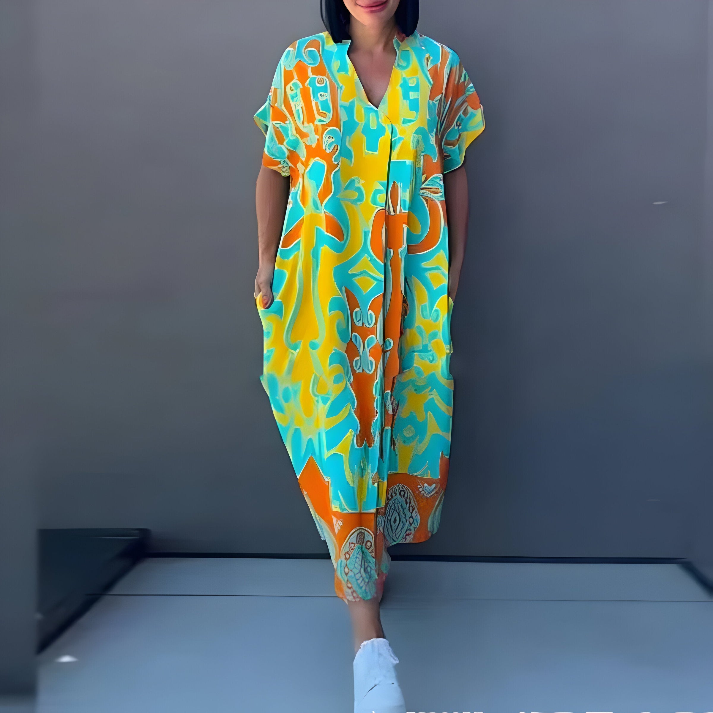 Thalie - Abstract Print Dress